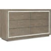 Tranquil Mainstay Six Drawer Dresser - Grey - Wood - Low -France and Son Store 6350 90002 95 silo