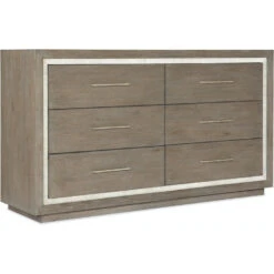 Tranquil Mainstay Six Drawer Dresser - Grey - Wood - Low