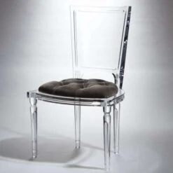 Marilyn Acrylic Side Chair W/ Mohair Seat