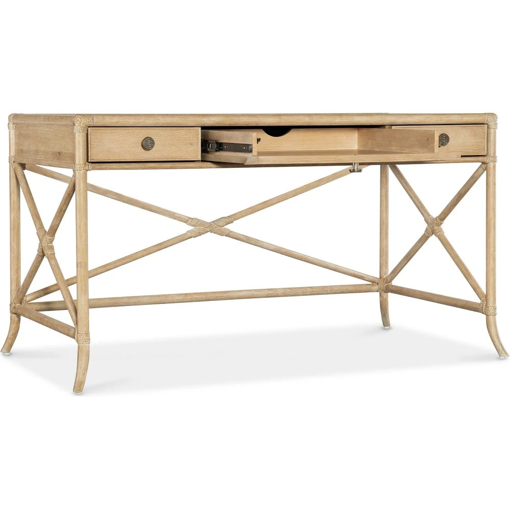 Retreat Pole Rattan Writing Desk - Light Wood 5 Retreat Pole Rattan Writing Desk - Light Wood - Image 3