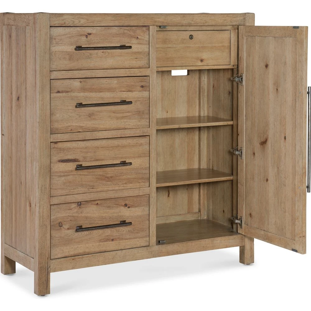 Vineyard Row Four-Drawer Door Chest - Light Wood 4 Vineyard Row Four-Drawer Door Chest - Light Wood - Image 2