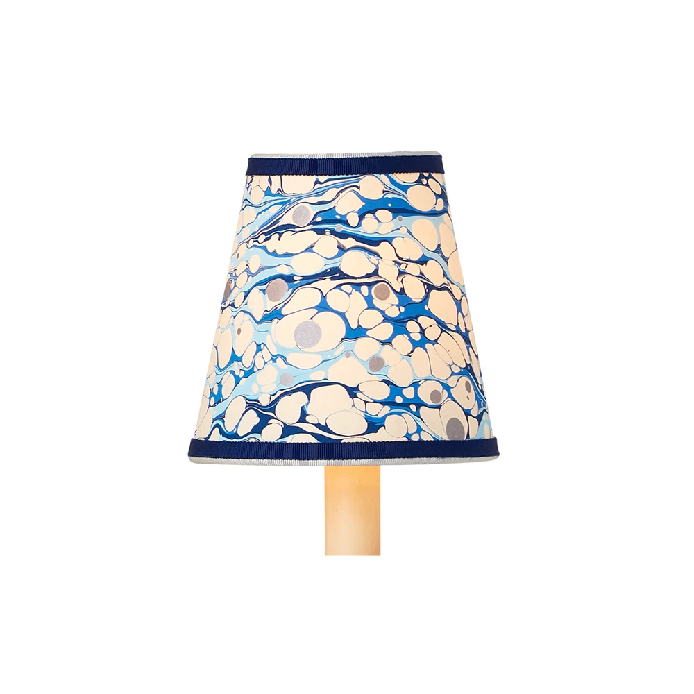 Marble Blue Lace Paper Tapered Chandelier Shade 3 Marble Blue Lace Paper Tapered Chandelier Shade