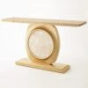 Opera Fluted Console - Brass W/Quartz Insert