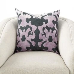 Ink Blot Pillow-Lavender-22 X 22