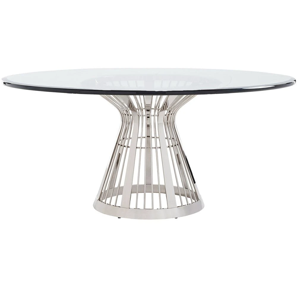 Lexington Riviera Stainless Dining Table With 72 Inch Glass Top - Platinum 3 Lexington Riviera Stainless Dining Table With 72 Inch Glass Top - Platinum