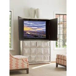 Lexington Sanremo Cabinet - Silver Leaf -France and Son Store 733 975 WS TV