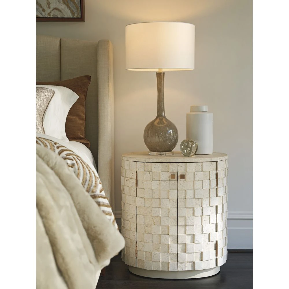 Lexington Albion Stone Oval Nightstand 4 Lexington Albion Stone Oval Nightstand - Image 2