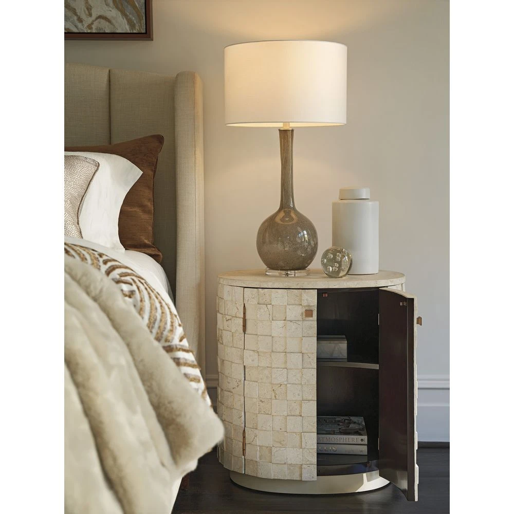 Lexington Albion Stone Oval Nightstand 5 Lexington Albion Stone Oval Nightstand - Image 3