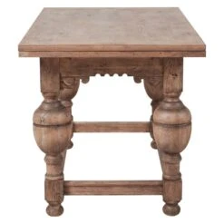 Arcadian Farmhouse Draw Leaf Dining Table - Burnished Oak - White Oak Solids -France and Son Store 8063 DT side alt