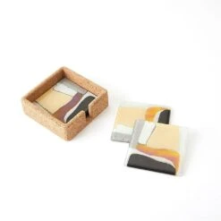 Cashmere Glass Coaster Set -France and Son Store 80702