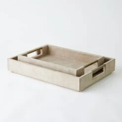 Posh Tray-Parchment Suede-Lg
