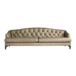 Galvez Sofa Mushroom Leather Grey Ash - Gray