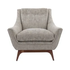 Triton Lounge Chair Oyster Jacquard Dark Walnut