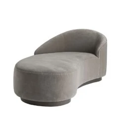 Carver Chaise Sharkskin Velvet Grey Ash, Left Arm - Gray -France and Son Store 8145.d2 84813ca4 8495 4720 86fe f1b52862982d