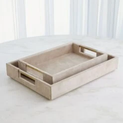 Posh Tray-Parchment Suede-Lg -France and Son Store 83240 ae78e026 072c 48e4 a62f f65fa5ae95ca