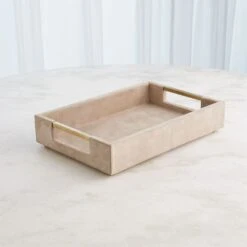 Posh Tray-Parchment Suede-Lg -France and Son Store 83242 2e70f005 ed79 4fc8 9bb2 8b782e09a7c8