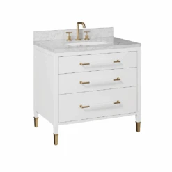 Verona 36" White Vanity With Rectangular Undermount Sink