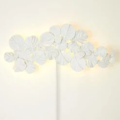 Fiddle Fig Lighted Wall Decor-White