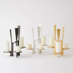 Triune Candleholder-Silver Leaf -France and Son Store 87857 470eaa07 3735 407f 929d 6f156f3e08ea