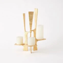 Triune Candleholder - Gold Leaf -France and Son Store 87934
