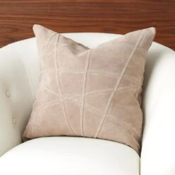 Crossroads Suede Pillow-Taupe -France and Son Store 89025