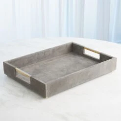 Posh Tray - Grey Suede Large -France and Son Store 91089 5faebf9b 7d8d 4bcf bf5e d30132e68c35