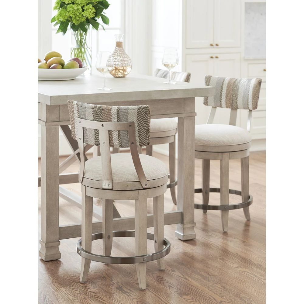 Cliffside Swivel Upholstered Counter Stool - Dune 5 Cliffside Swivel Upholstered Counter Stool - Dune - Image 3