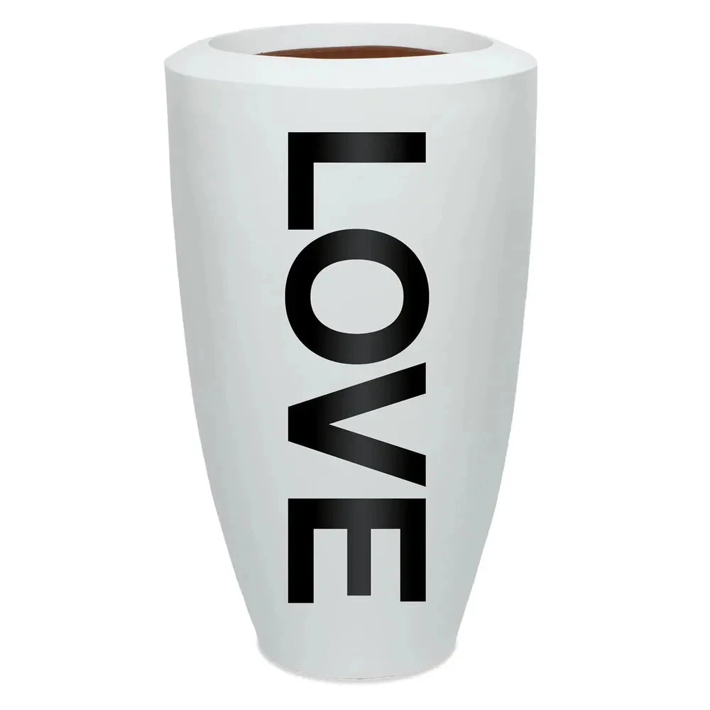 Fiberglass Large Barrel Planter Love 3 Fiberglass Large Barrel Planter Love