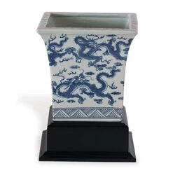 Dragon Blue Square Planter (Includes Stand)