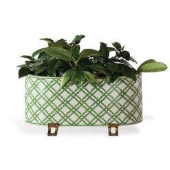Bamboo Trellis Oval Planter -France and Son Store ACBS 370 04 2b