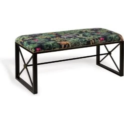Medallion Bench With Le Tigre Fabric -France and Son Store AFBS 222 35z