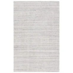 Blaise Handmade Solid Cream/ Light Gray Area Rug (5'X8')