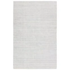 Blaise Handmade Solid Cream/ Gray Area Rug (8'X10')