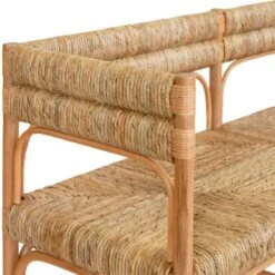 Ajax - Rattan Bench With Seagrass Wrapped Seat And Seat Back -France and Son Store AJAX DETAIL 201