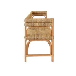 Ajax - Rattan Bench With Seagrass Wrapped Seat And Seat Back -France and Son Store AJAX SIDE