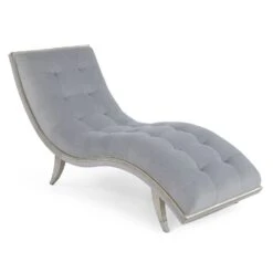 Hudson Chaise- 2207 - Blue, Silver