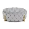 Hayworth Cocktail Ottoman - Grey, Brass -France and Son Store AMF 1726 2207 AS 87070be5 e76f 4545 aab6 c62b4bf58e2e