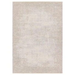 Genevieve Geometric Tan/ Gray Runner Rug (3'X10')
