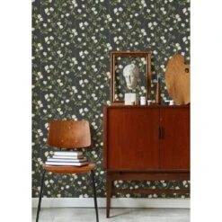 Rose Thorns Wallpaper -France and Son Store ArtistWall RoseThorns SootBlack