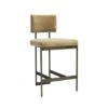 Baylor Counter Stool With Bronze Base In Caramel Velvet -France and Son Store BAYLOR BCML 82434