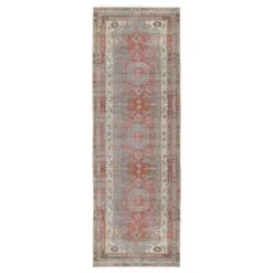Amaryllis Medallion Gray/ Orange Area Rug (10'X14')