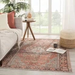 Warren Medallion Rust/ Gray Area Rug (8'10"X11'9") -France and Son Store BOH18 4 641f2930 77ba 4540 aa8b 03b63b335bd2