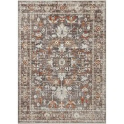 Loloi Bonney Charcoal / Spice 2'-0" X 3'-0" Accent Rug