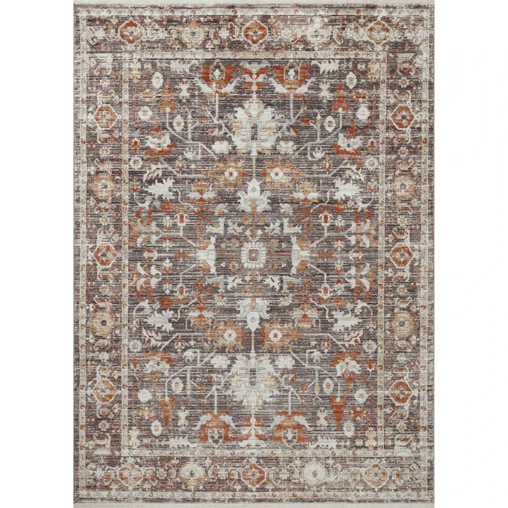 Loloi Bonney Charcoal / Spice 5'-3" X 7'-6" Area Rug 3 Loloi Bonney Charcoal / Spice 5'-3" X 7'-6" Area Rug