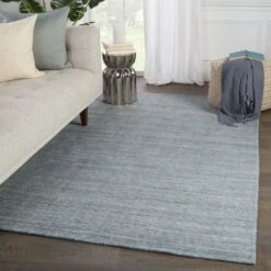 Arden Handmade Solid Blue/ Gray Area Rug (6'X9') -France and Son Store BRV02 4 fb146031 bcc7 4f78 86fa 19eee81259cc