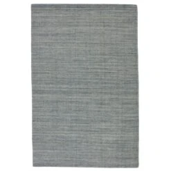 Arden Handmade Solid Blue/ Gray Area Rug (6'X9')