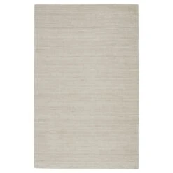 Arden Handmade Solid Ivory/ Light Gray Area Rug (6'X9')