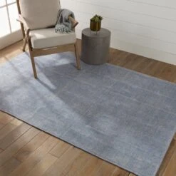 Arden Solid Light Blue/ Cream Area Rug (6'X9') -France and Son Store BRV05 4 15c1485f 2de2 4fb0 be5a 0d416e6243d8