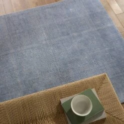 Arden Solid Light Blue/ Cream Area Rug (6'X9') -France and Son Store BRV05 9 fde700cd 04b8 41e6 9591 274bd14df606