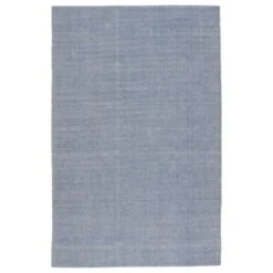 Luminance Solid Light Blue/ Cream Area Rug (9'X12')